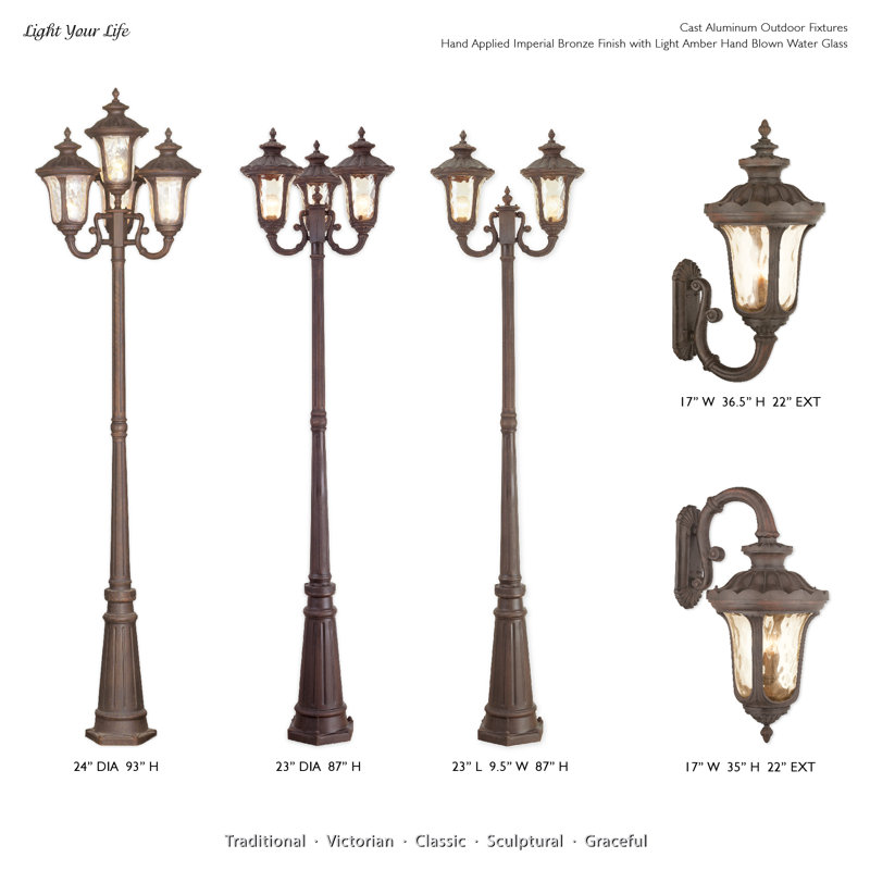 Lampadaire d'extérieur 93 po 4 lumières Arelene