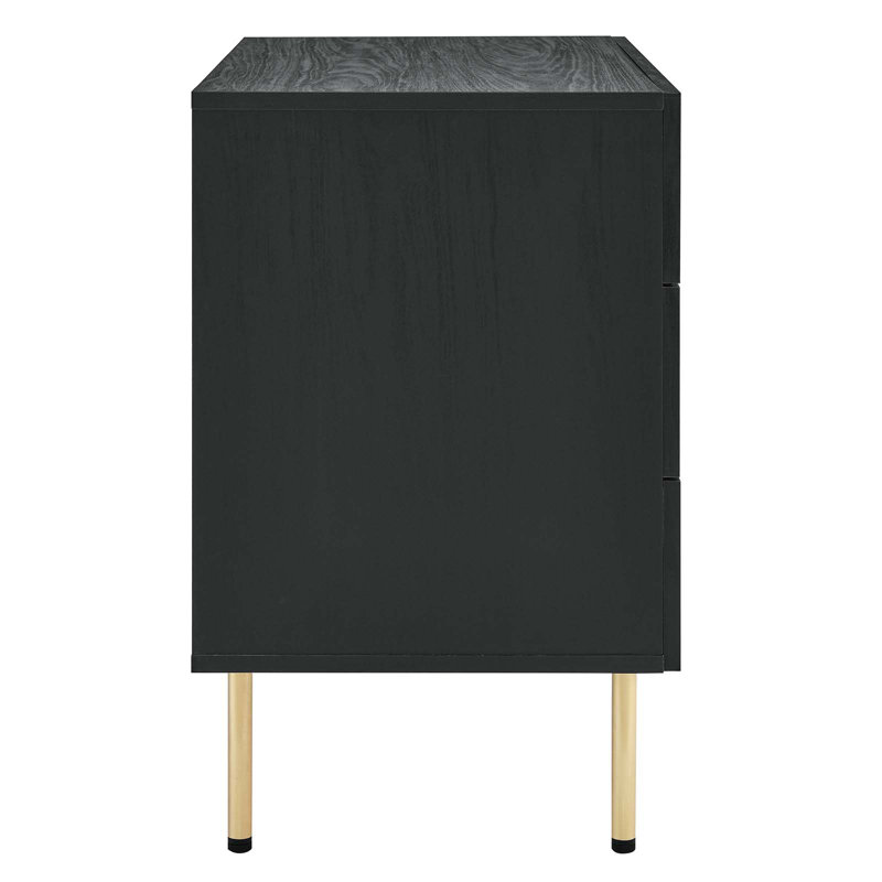 Modway Chaucer 3-Drawer Chest, Black/Gold