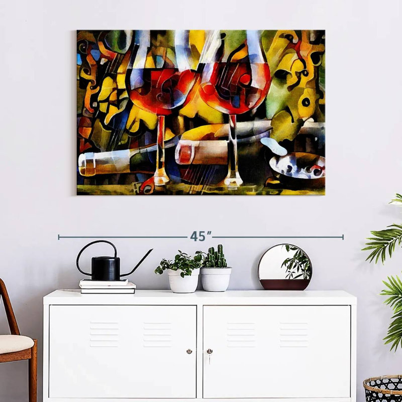 Vin sur toile, H 26 po x l 39 po x P 1,25 po