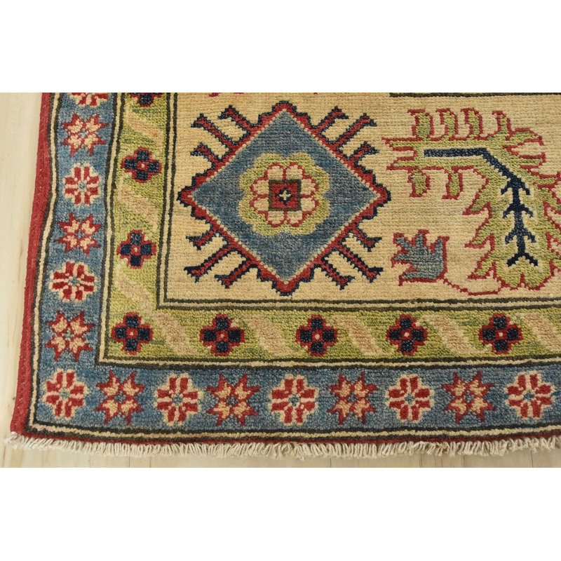 Tapis rouge / brun en laine noué à la main de conception unique 9 pi 4 po x 9 pi 1 po