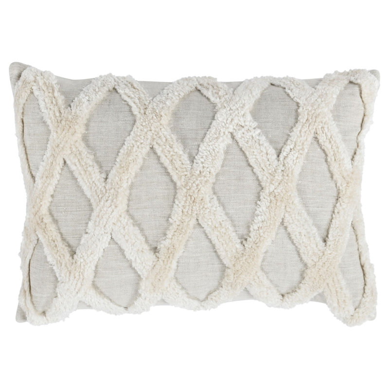 Evangeline Rectangular Pillow Cover & Insert, Ivory Geometric, 14" x 20"