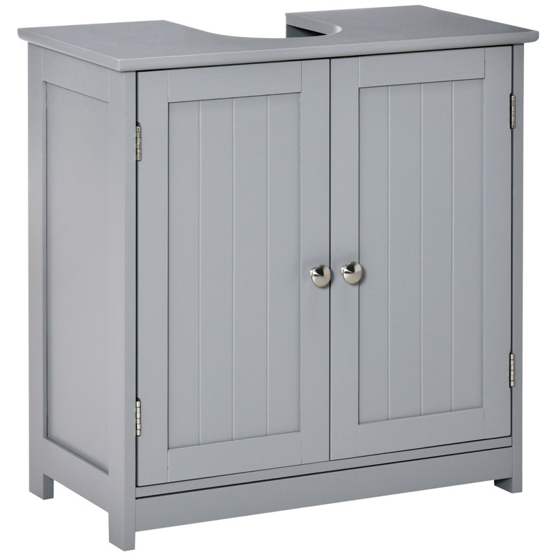 Armoire de base de meuble-lavabo sous le lavabo gris avec tablette réglable pour les produits d'hygiène et les serviettes