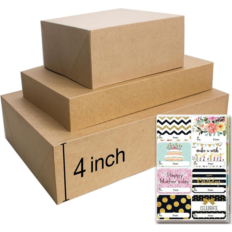 12 boîtes-cadeaux rustiques en papier kraft avec couvercles pour emballer de ...