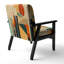Chaise d'appoint rembourrée en velours Full Moon Symphony Midcentury Abstract I