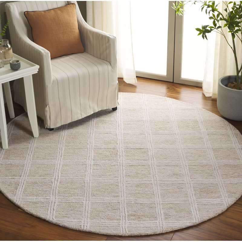 Tapis en laine et en coton touffeté à la main Karnak, Rond 6 pi