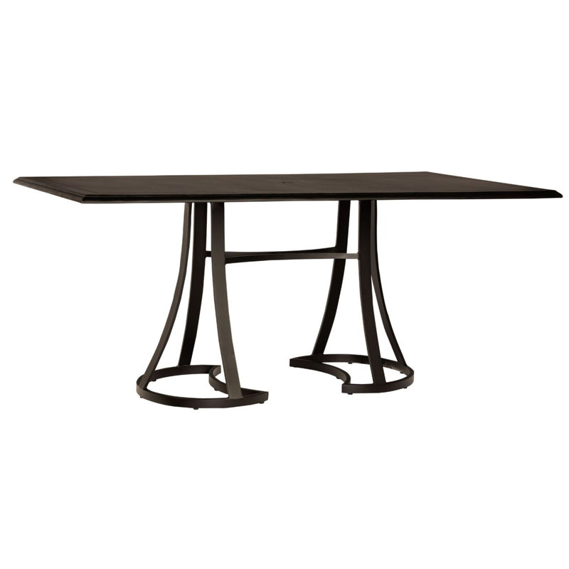 Table de parasol rectangulaire à hauteur de comptoir, Blanc mat