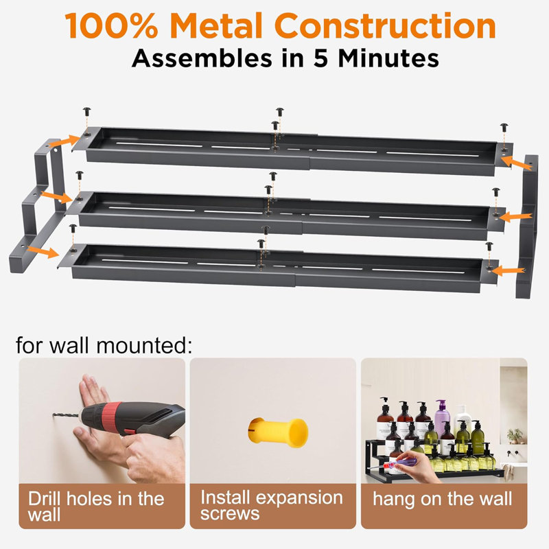 3-Tier Spice Rack Organizer for Kitchen Cabinet or Pantry