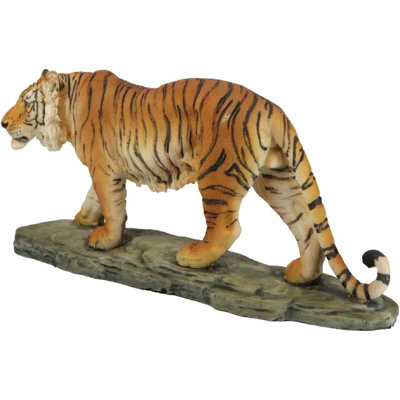 Jungle Apex Predator Prowling Fierce Orange Bengal Tiger Figurine 11.25"L