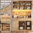 41.3" W Sideboards & Buffet Storage Cabinet With Metal Hooks,Adjustable Shelves-129051946-129051944