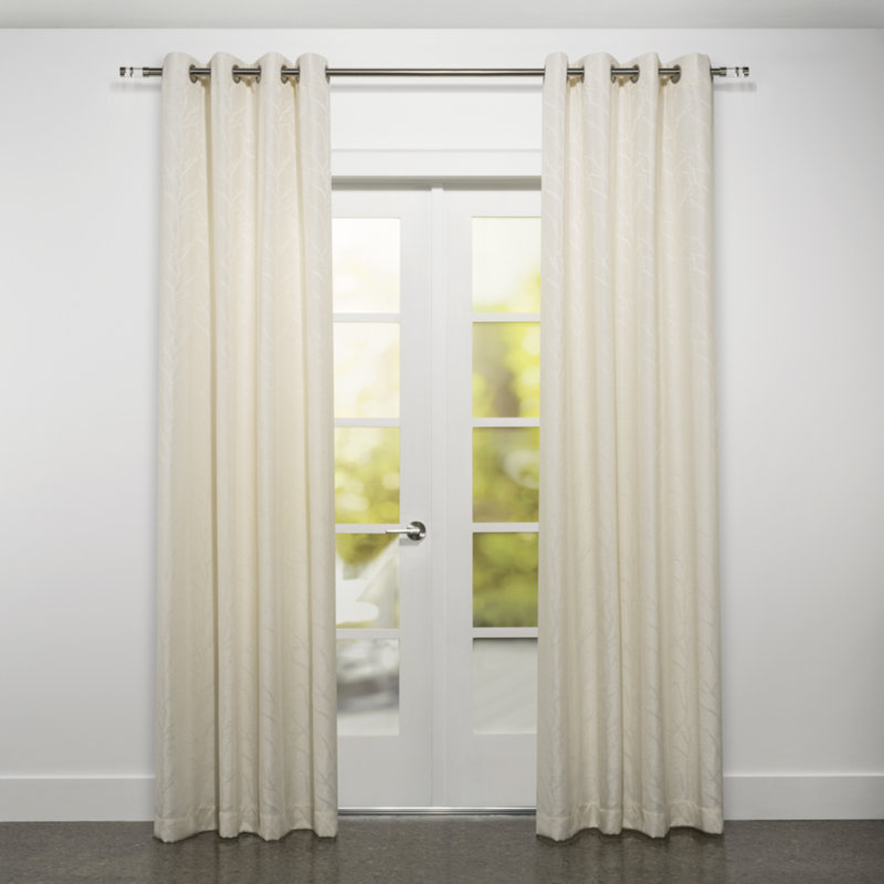 Panneau de rideau simple semi-transparent Lustig, Crème
