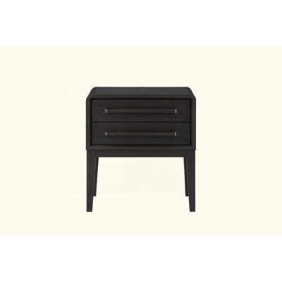 Small Nightstand With Two Drawers And Smooth Ball-Bearing Guides For Modern Bedrooms.