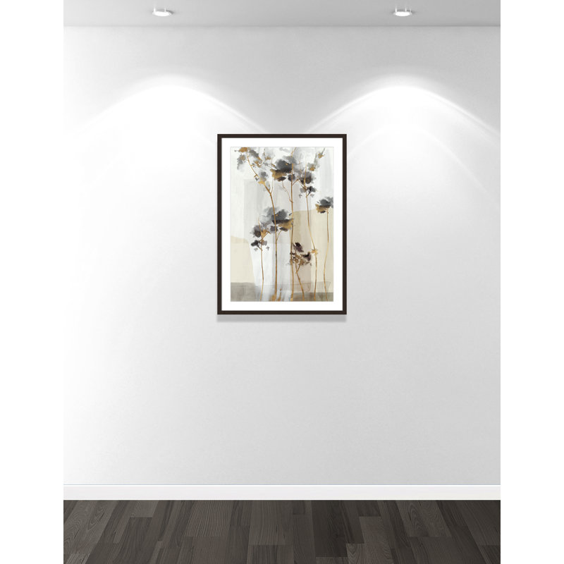 Impression Golden Zen II par Eva Watts, L 25,5 po x H 35,5 po, Matted Print, Noyer à grain ouvert