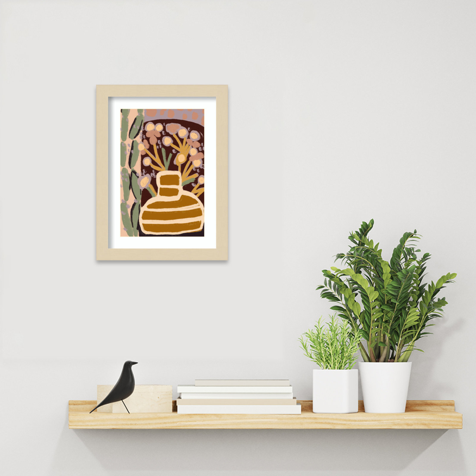 Galya "Pastel Impression" Print by Treechild, 13" H x 10" W, Brown Framed