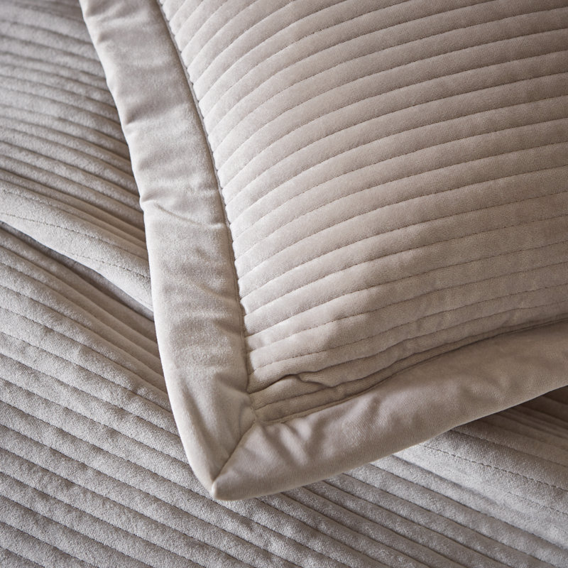 Linear Velvet Cushion, Stone