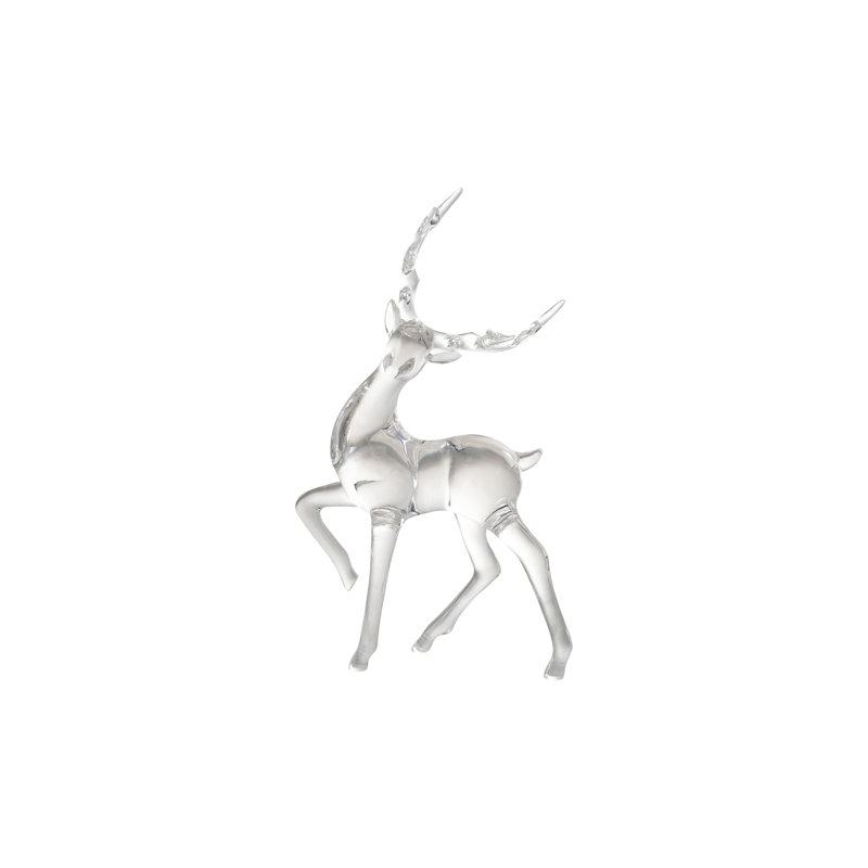 Figurine de cerf debout en acrylique transparent