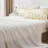  7-Piece Queen Size Metallic Geometric Comforter Set, Modern Gold Foil Chevron Bedding on White, All-Season Microfiber Bed in a Bag with Sheets and Pillow Shams-113728239-113728243
