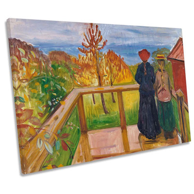 Edvard Munch On The Veranda - Wrapped Canvas Print