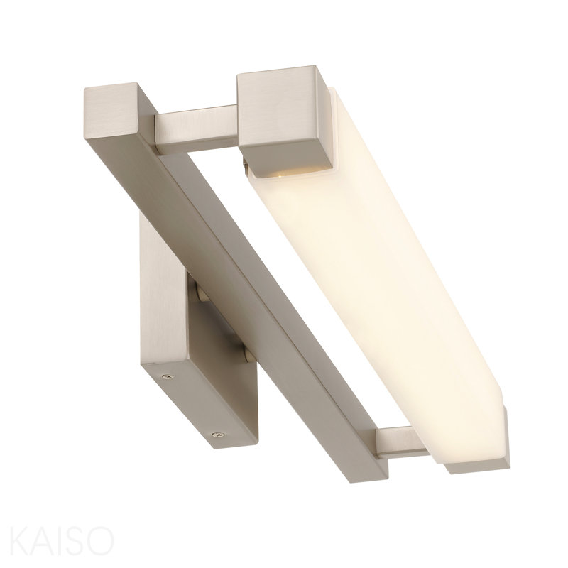 Barre d'éclairage de salle de bain intégrée 26 po en nickel brossé à DEL, H 4,5 po x l 26 po x P 6,38 po, Nickel brossé