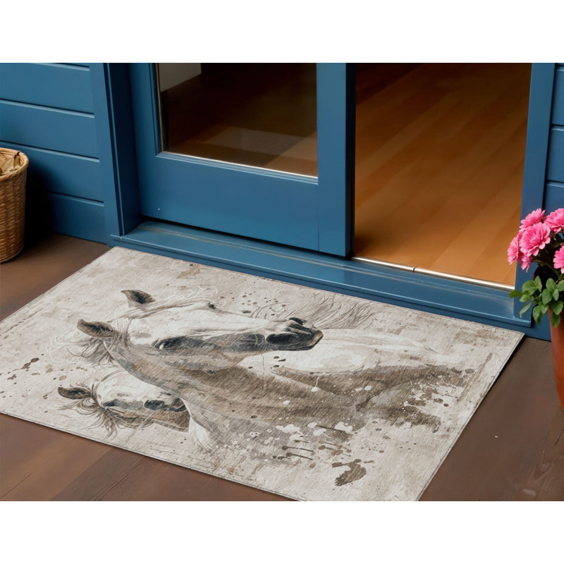 Tapis intérieur lavable pour cheval 3 pi x 5 pi
