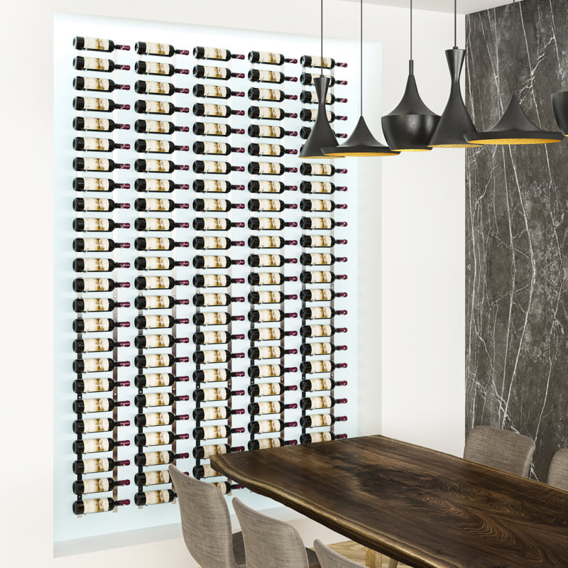 Chenut 24 Bottle Wall Mounted Wine Bottle Rack, Matte Black