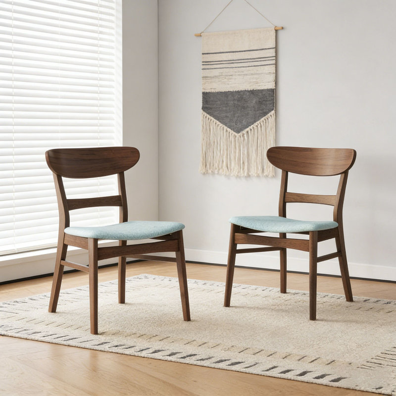 DINING CHAIR, Mint/Walnut