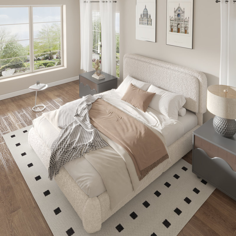 Base de lit tapissier Haden, Grand, Beige
