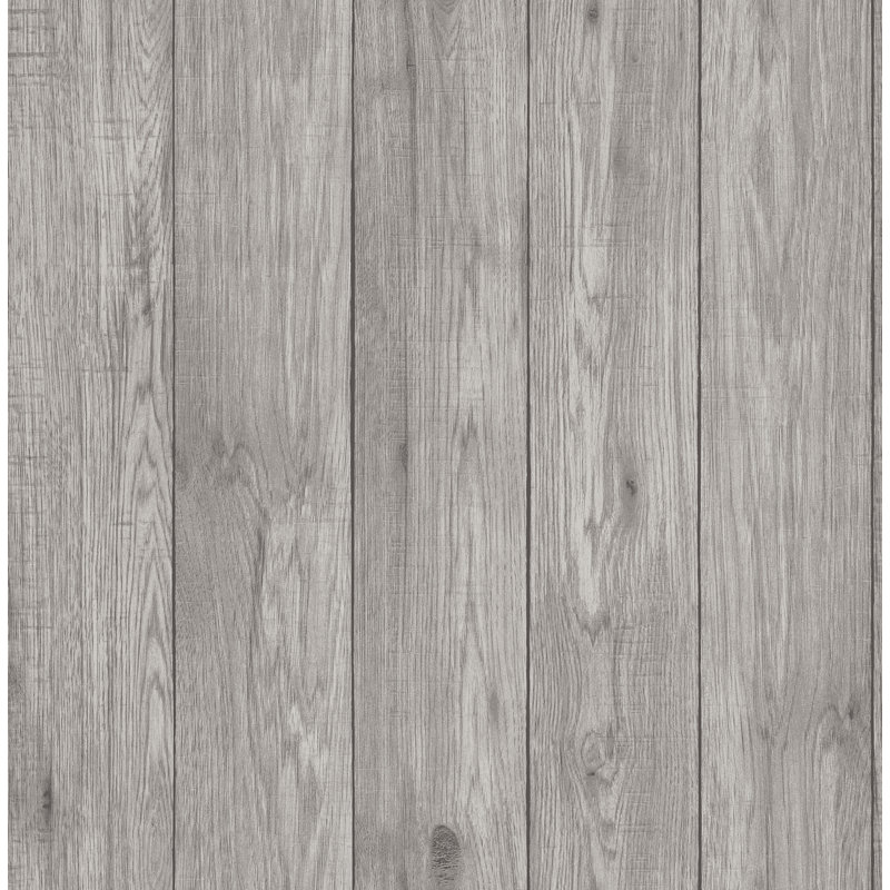 Rouleau de papier peint d'aspect bois L 33 pi x l 20,5 po Houpt, Gris