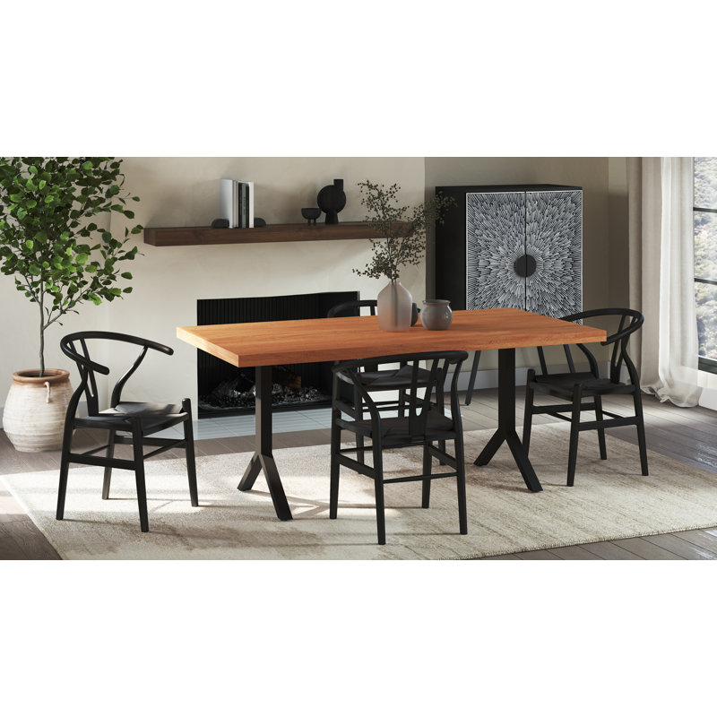 72'' Dining Table, Black, Natural