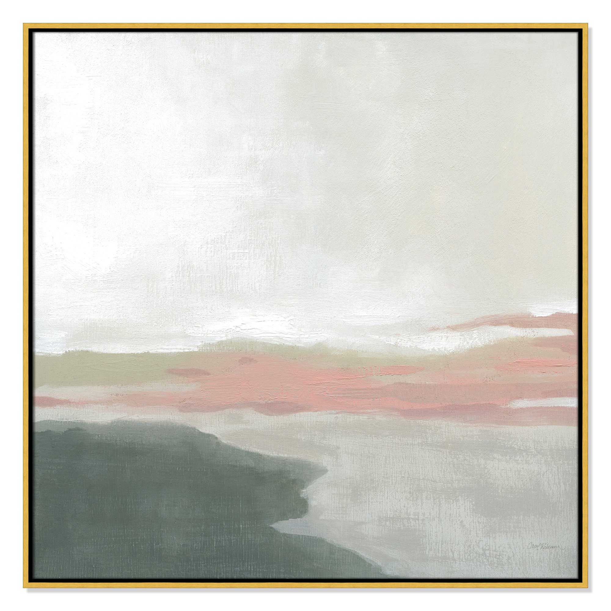 Still Lake by Carol Robinson - Floater Frame Print on Canvas, 37.5" H x 37.5" W x 2" D, Gold