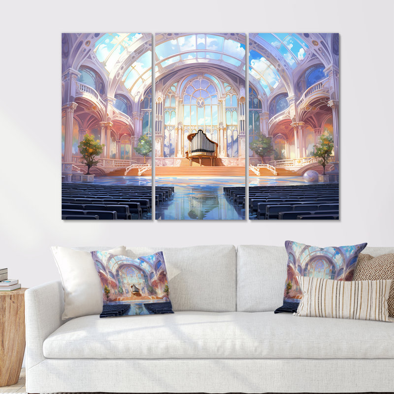 Ensemble de reproduction d'art mural Sunrise Impression II - salles de concert, H 40 po x l 60 po x P 1 po