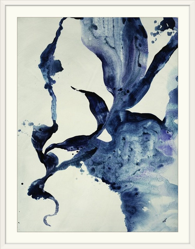 'indigo ii' imprimer, Papier encadré blanc, 32" H x 26" lx 1" p