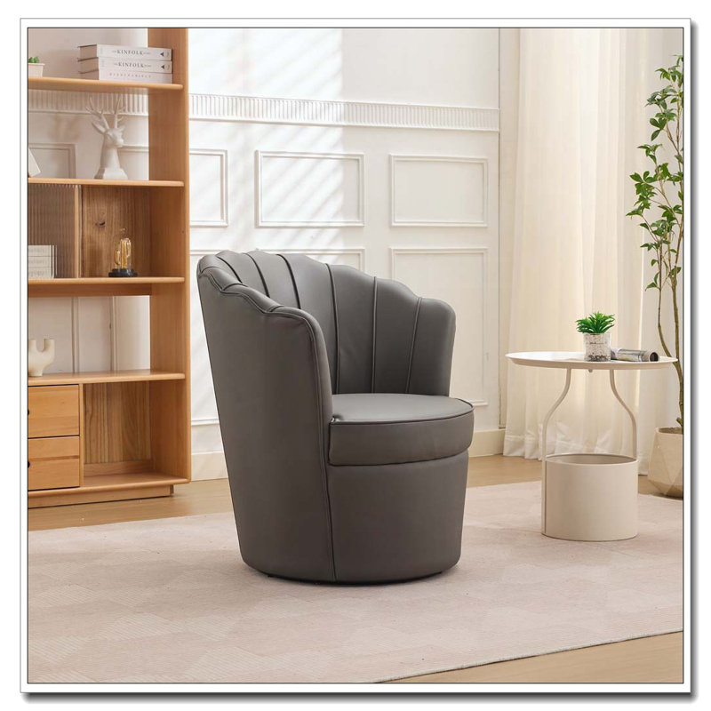 Chaise d'appoint pivotante - Base en métal pivotant à 360 °, Gris