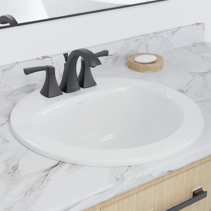 Lavabo de salle de bain circulaire en porcelaine vitrifiée de 20 po Karran Valera