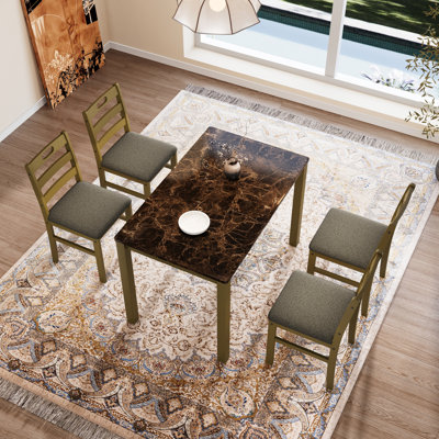 Ensemble de table de salle à manger 5 pièces Modern Farmhouse