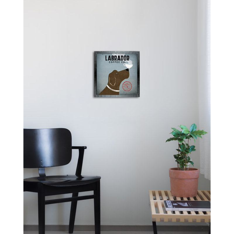 «Labrador Dog Coffee Company» par Ryan Fowler, affiche vintage encadrée