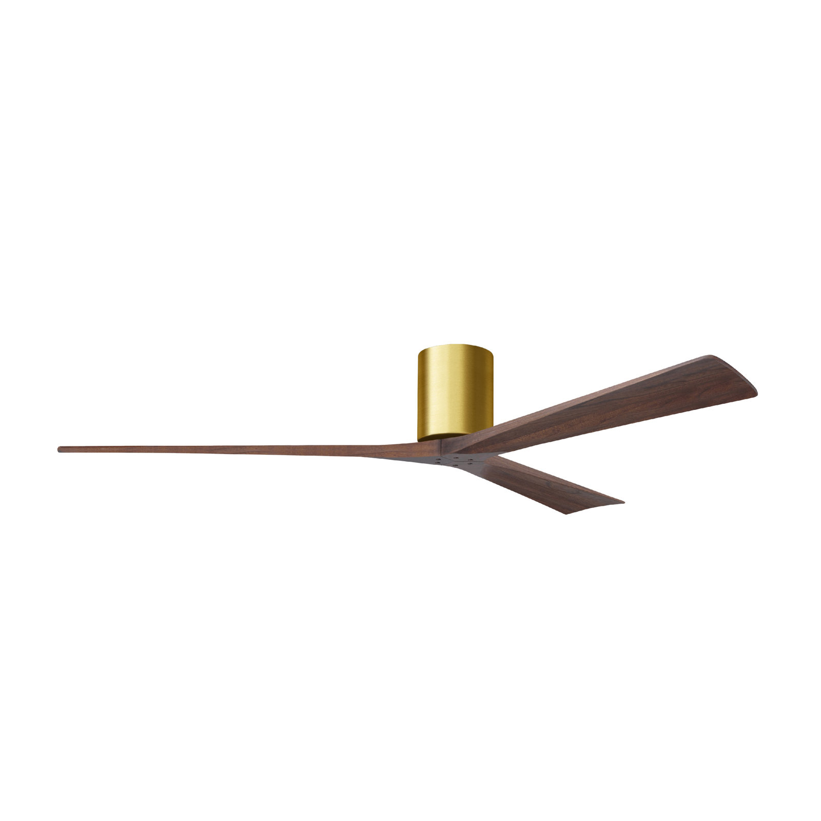 Olivier 3 Blade Ceiling Fan, Brushed Brass, Walnut Tone, 72"