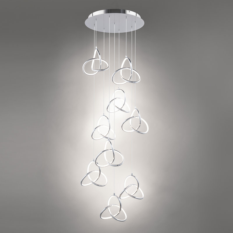 Chrome 9-Light LED Pendant with Composite Diffusers
