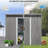 8x6 Metal Outdoor Storage Shed With Transparent Plate Gray