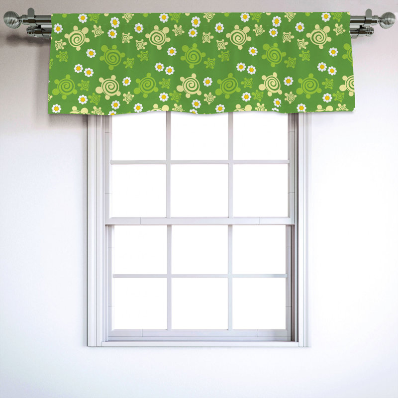 Sateen Floral Ruffled Window Valance