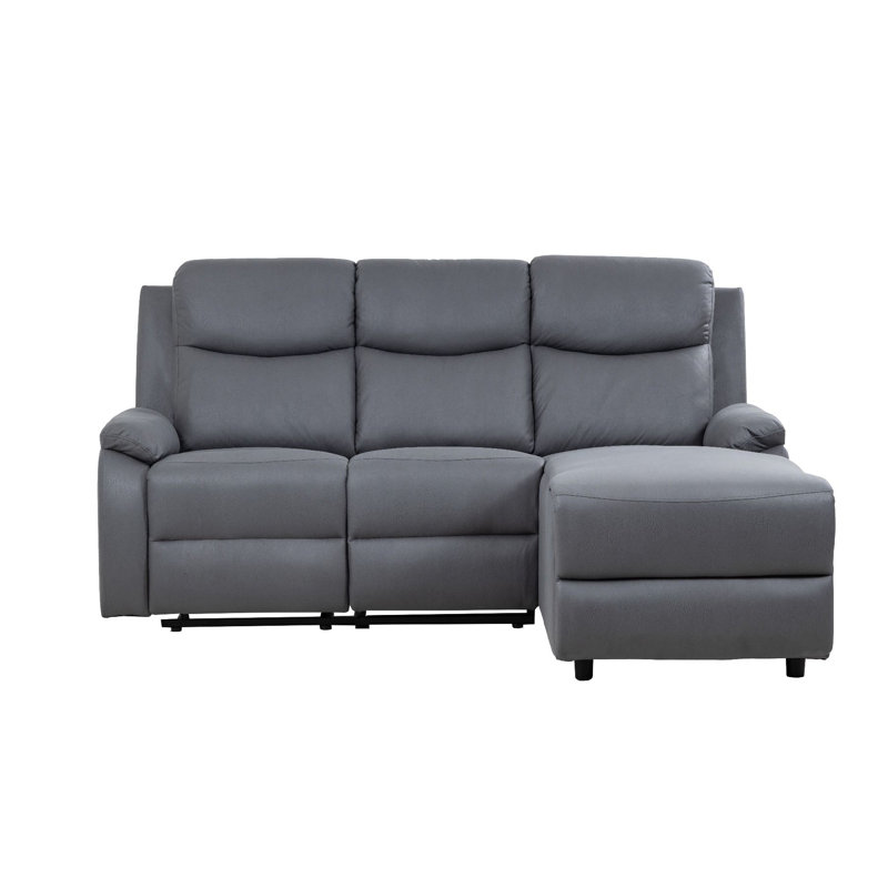 Boa Reclining Corner Sofa, Grey, Right Hand Facing