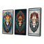 «Portrait Of A Wild Lion Contemporary Illustration», 3 pièces sur toile