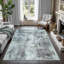 Tapis gris contemporain tissé à plat résistant aux taches et résistant aux taches GLN Rugs-335192417