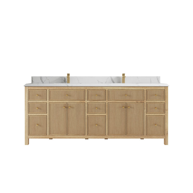 Ensemble de meuble-lavabo double 84 po, Calacatta Laza
