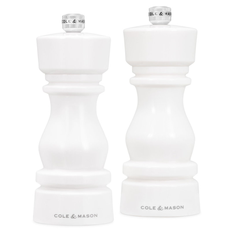 Cole & Mason London White Salt and Pepper Mill Set (15cm)