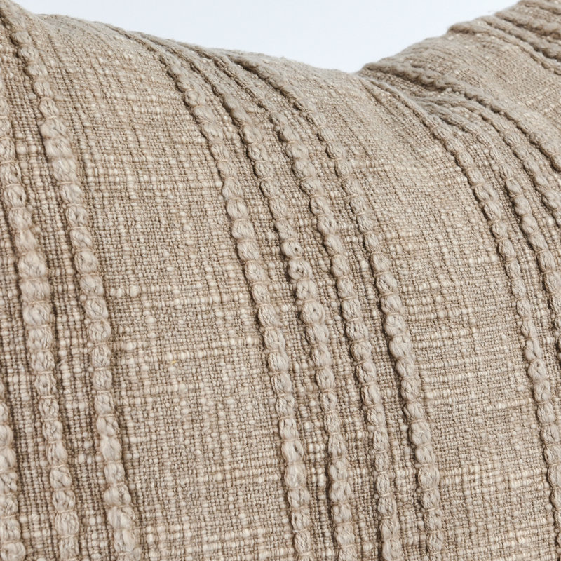Square Pillow Cover & Insert, Natural Striped