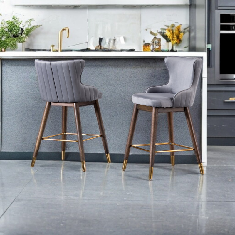 Tabouret de comptoir 26,02 po Adalena, Gris