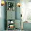 Armoire de rangement de coin pour salle de bain haute Lustra de 68,9 po de hauteur avec tiroirs et tablettes réglables pour petits espaces-1792166212