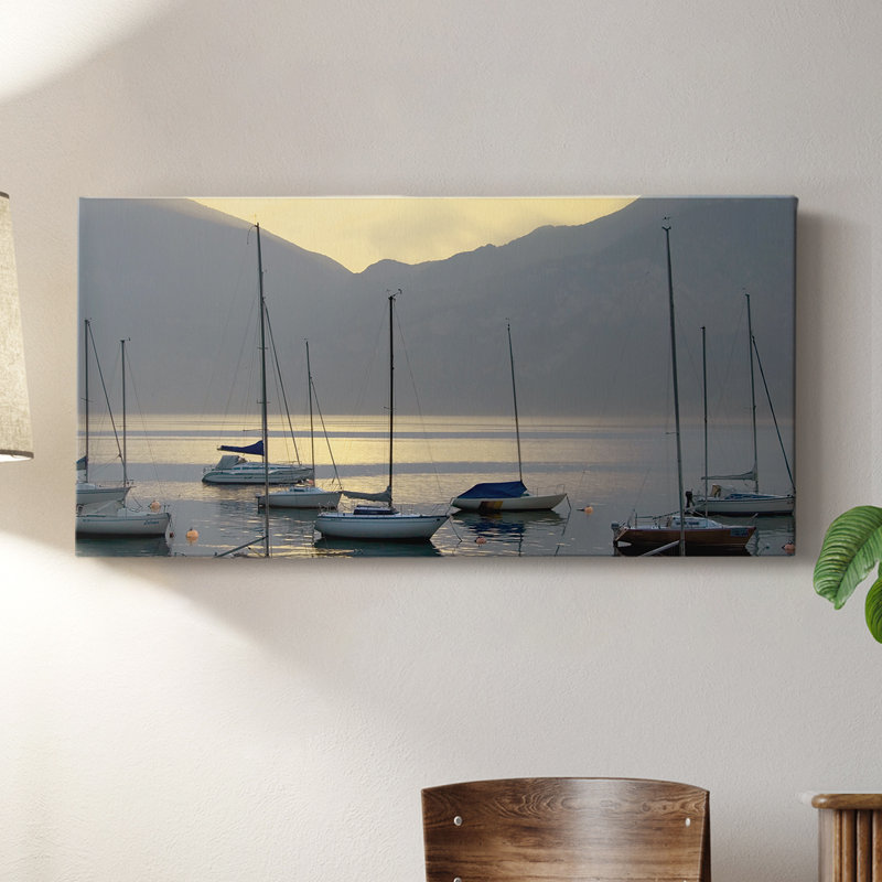 Toile tendue avec châssis Lago di Garda, H 16 po x l 32 po