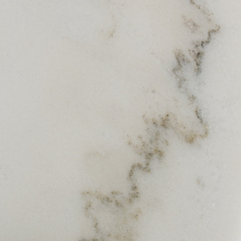 Table de bout Marcelli en marbre blanc et or brossé