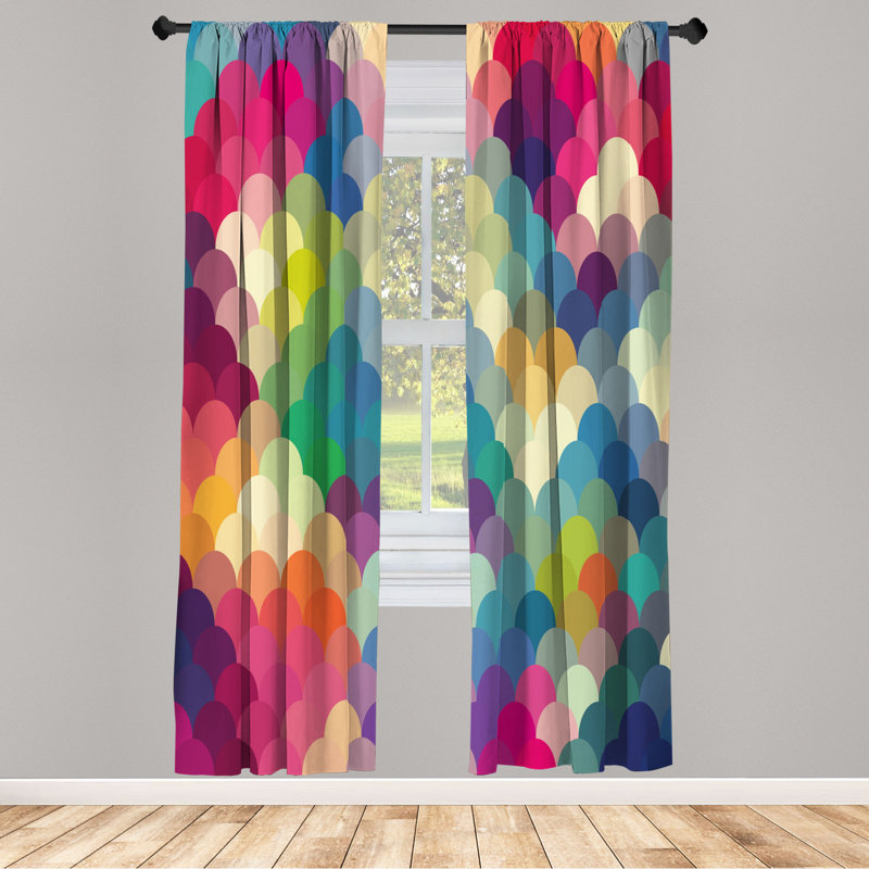 Microfiber Floral Semi-Sheer Rod Pocket Curtain Panels, 28" W x 84" L